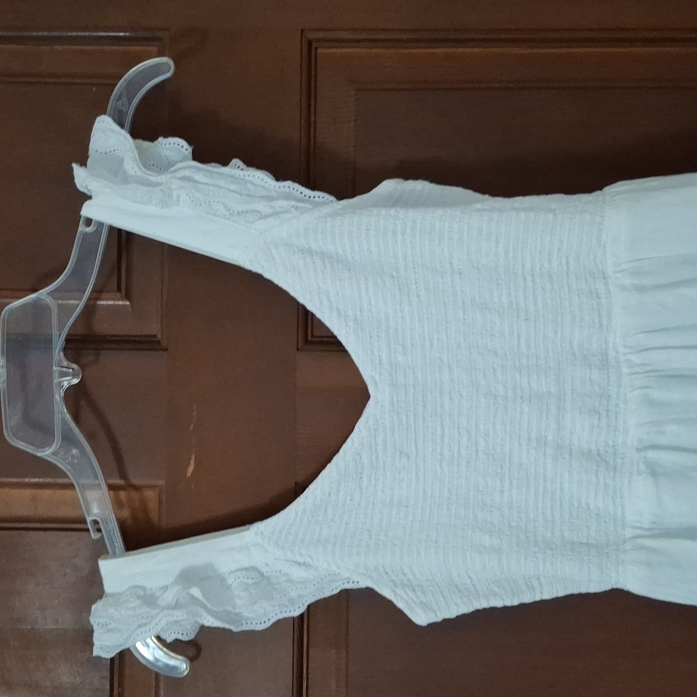Old Navy White Eyelet Sleeveless Midi Dress Size Sm. Cotton Blend Spring Summer - Picture 4 of 6